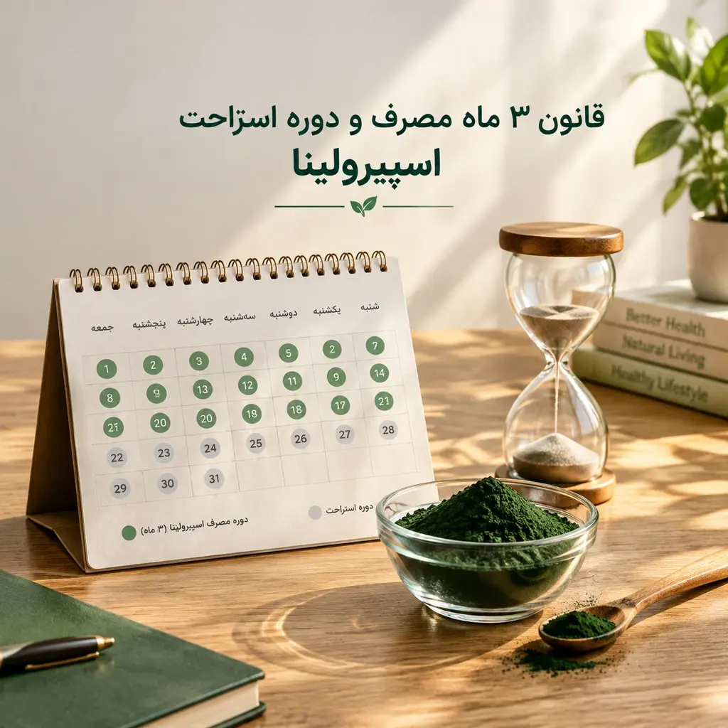 قانون 3 ماه مصرف اسپیرولینا؛ طول دوره استاندارد و زمان استراحت ضروری بدن چقدر است؟